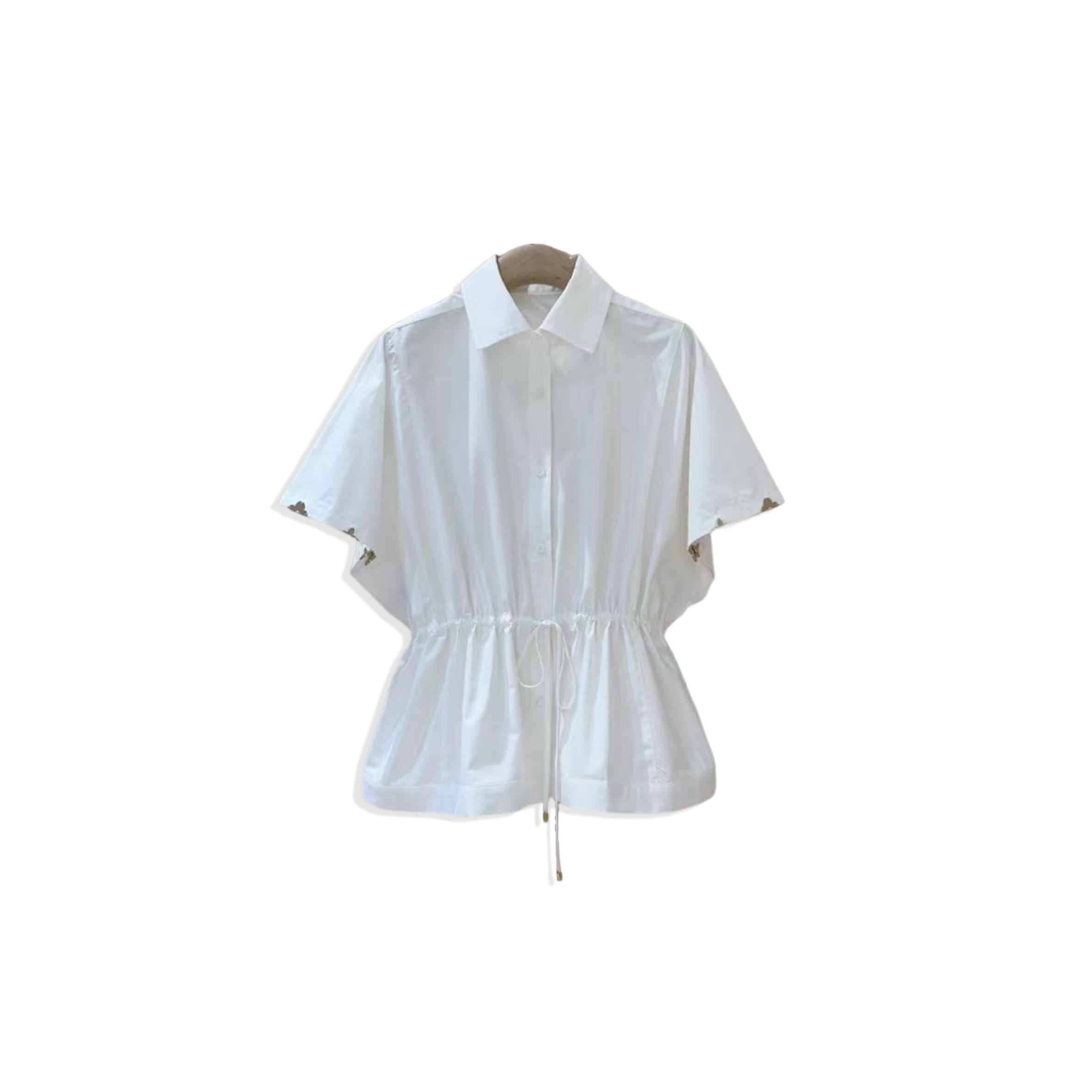 l0vis Vvtt0n drawstring waist cotton poplin shirt 169875